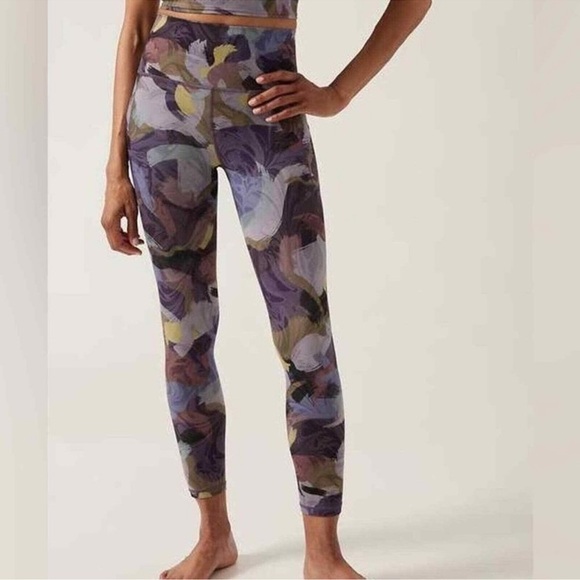 Athleta Salutation Stash Pocket II Printed 7/8 Tight 657536 Size Large - Picture 1 of 7